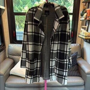 Women's Black and Gray Plaid Jacket medium